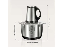 (110v) Processador De Alimentos Elétrico, Grande Capacidade De 5 Litros, Material De Aço Inoxidável, Com Função De Amassar Alho.