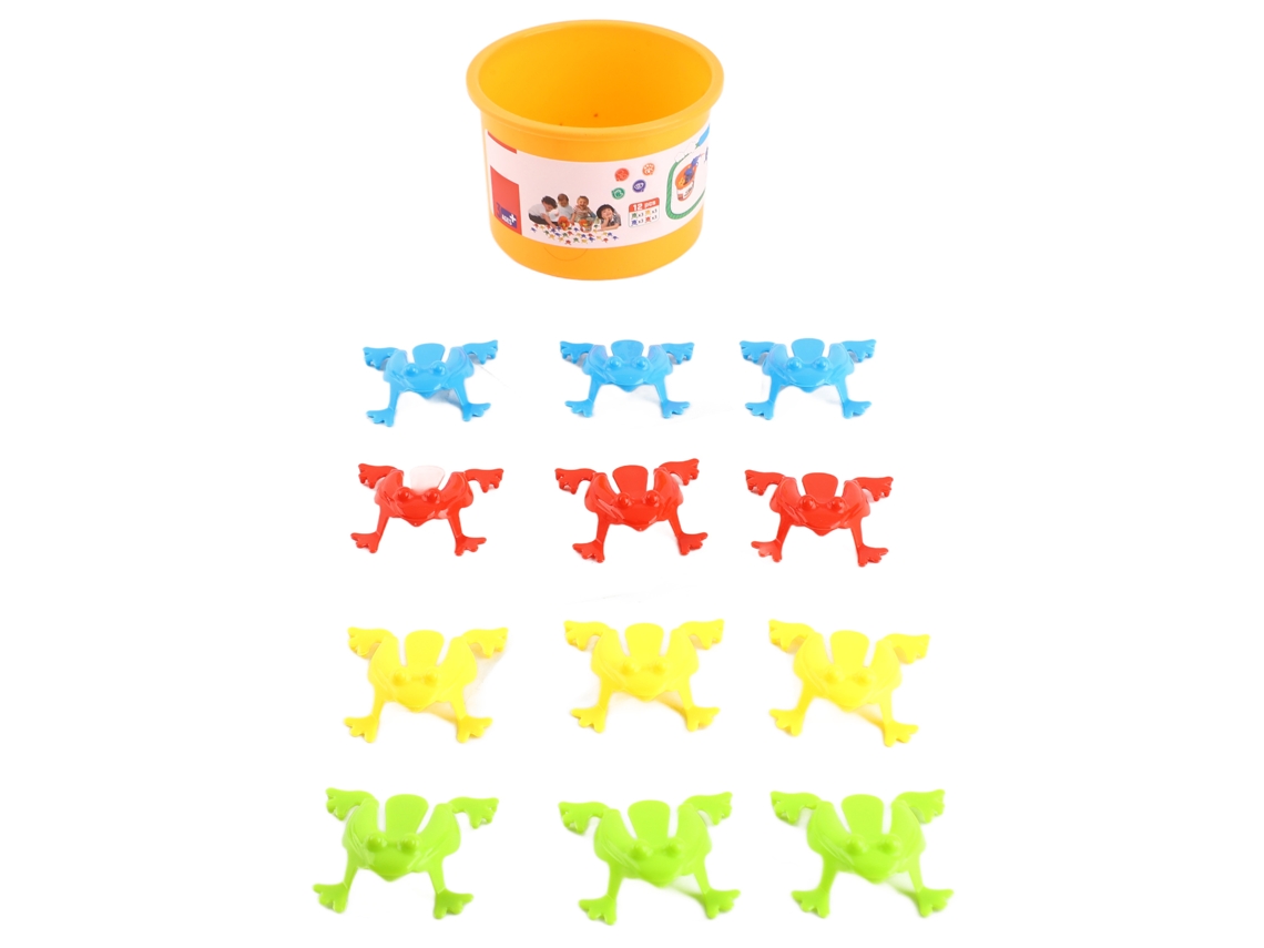 Primerox 12pcs Sapos Saltadores Jogo Brinquedo Presente Aniversário com Balde Abs Seguro para Crianças