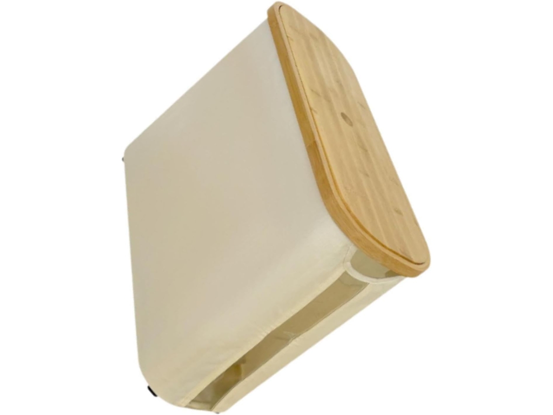 Caixa Organizadora De Papel Higiênico, Bege E Branco, 45x15x35cm