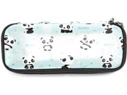 Organizador de bambu com estampa de panda, grande capacidade, ideal para escola, mesa de trabalho, adultos, meninas e meninos.