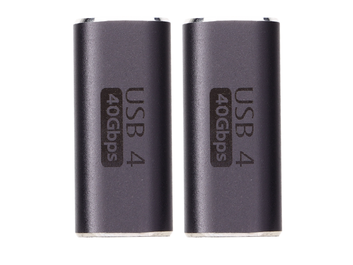 Adaptador Type C Para Type C Fêmea Para Fêmea 40gbps Transferência De Dados Carregamento Rápido 100w Conector Usb C Retangular 2 Unidades