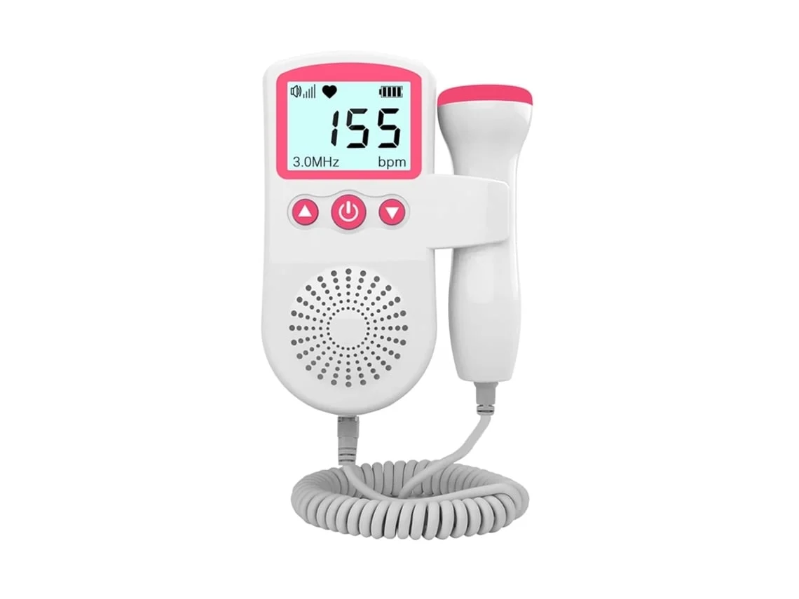 Monitor Fetal Doppler Rosa, Medição 50 230 Mhz, Ecrã Lcd de Bolso, Ouve os Batimentos Cardíacos do Bebé com Clareza STELASPLEN
