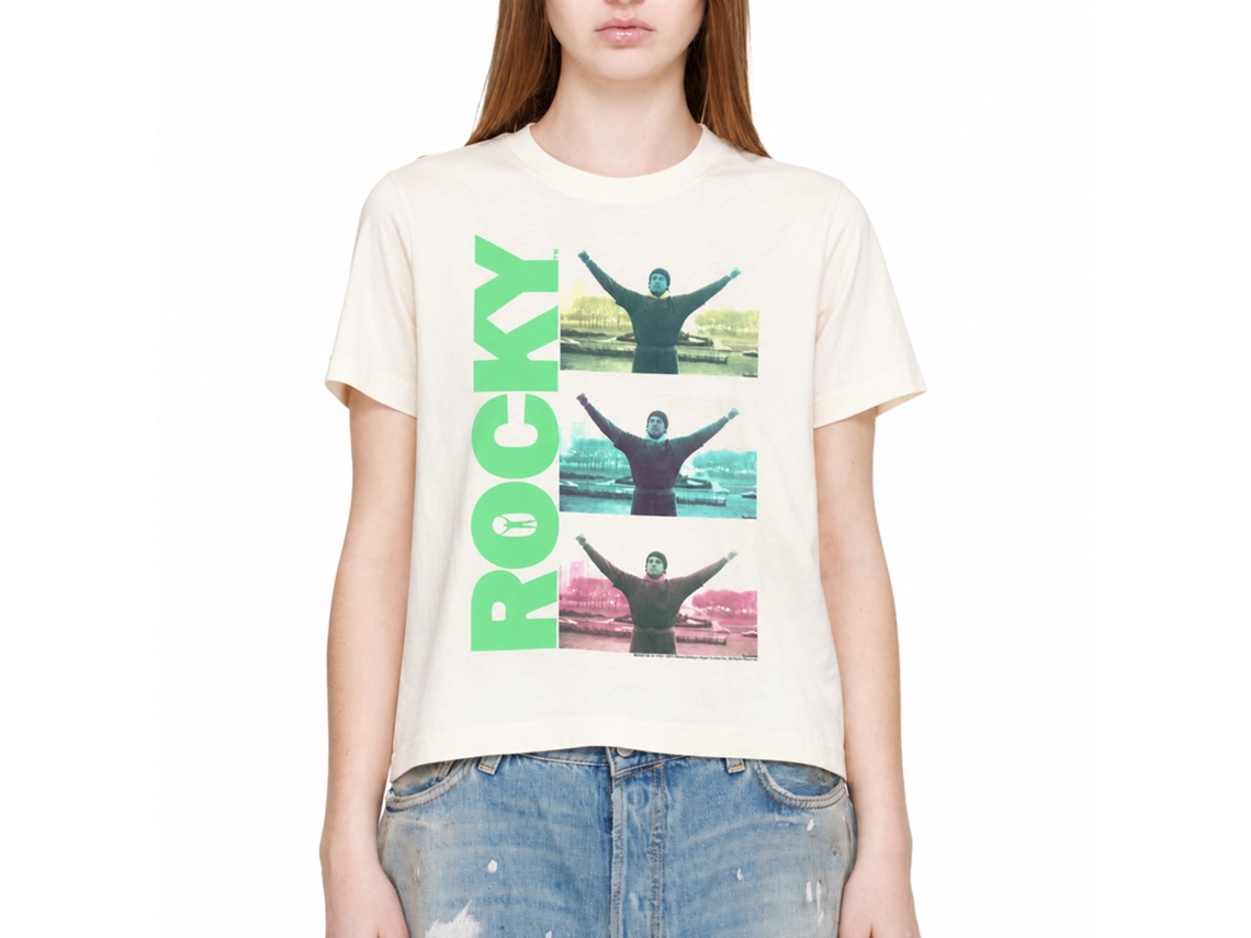 Rockinstone Rocky Movie Triple Victory Solid Natural Adult T-shirt Size:s