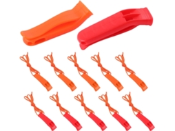 Conjunto de 12 Cordas Resgate em Campo com Apito, Cor Laranja, Plástico, para Guerra. AQUAFORGE