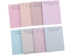 Conjunto de blocos de notas autoadesivos retrô para escritório e organização.