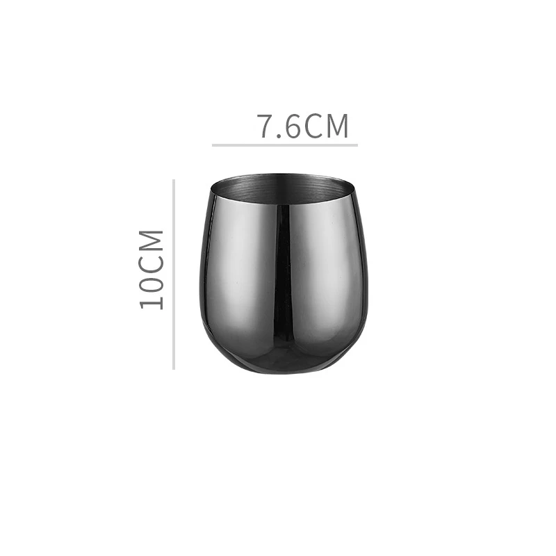 Taça de Vinho com Haste em Aço Inoxidável 304 , Ideal para Bares, Restaurantes e Uso Doméstico. MDUG (preta, 500 Ml)