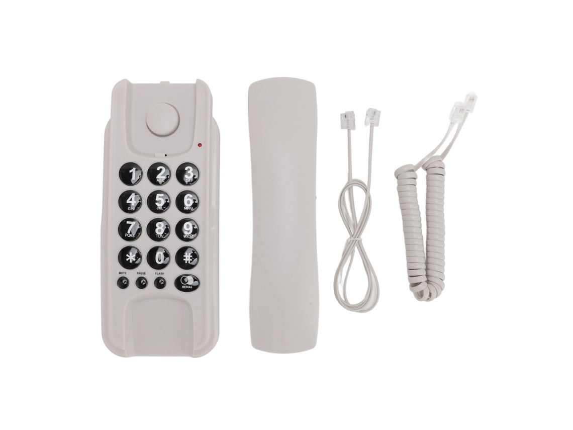 Aetheria telefone de Parede com Fio com Volume Ajustável, Rediscagem e Silêncio para Hotel e Escritório Branco