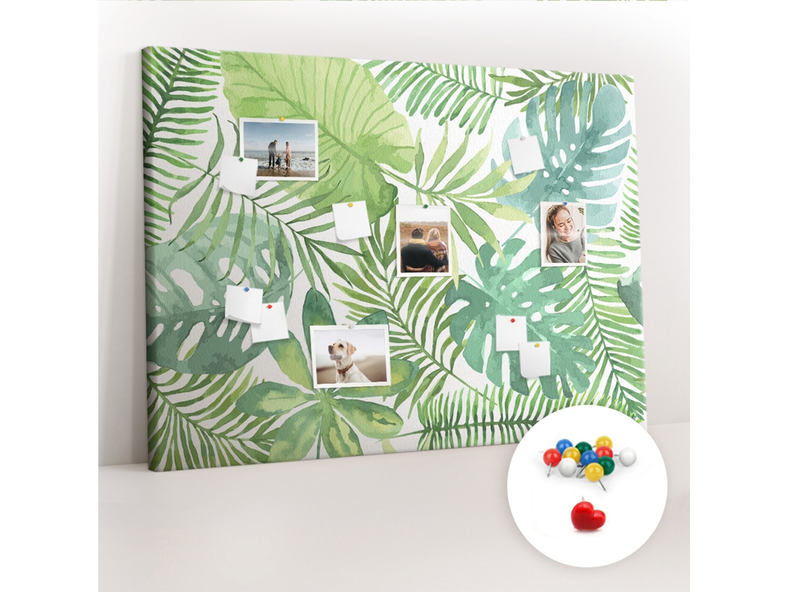 Lousa De Cortiça Folhas Tropicais Para O Corredor Espelharte (140x100 Cm)