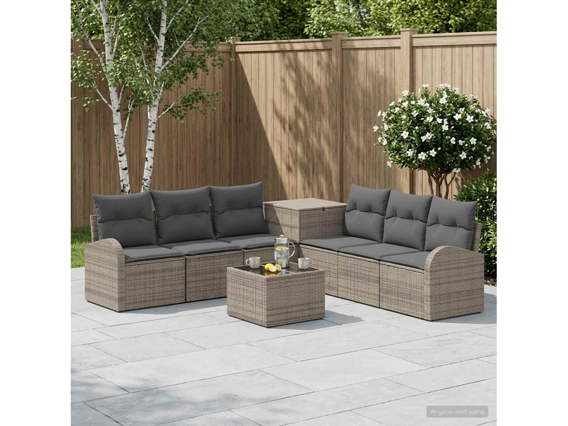 Vidaxl Conjunto De Sofás 8 Unid. Cinza E Cinza Escuro