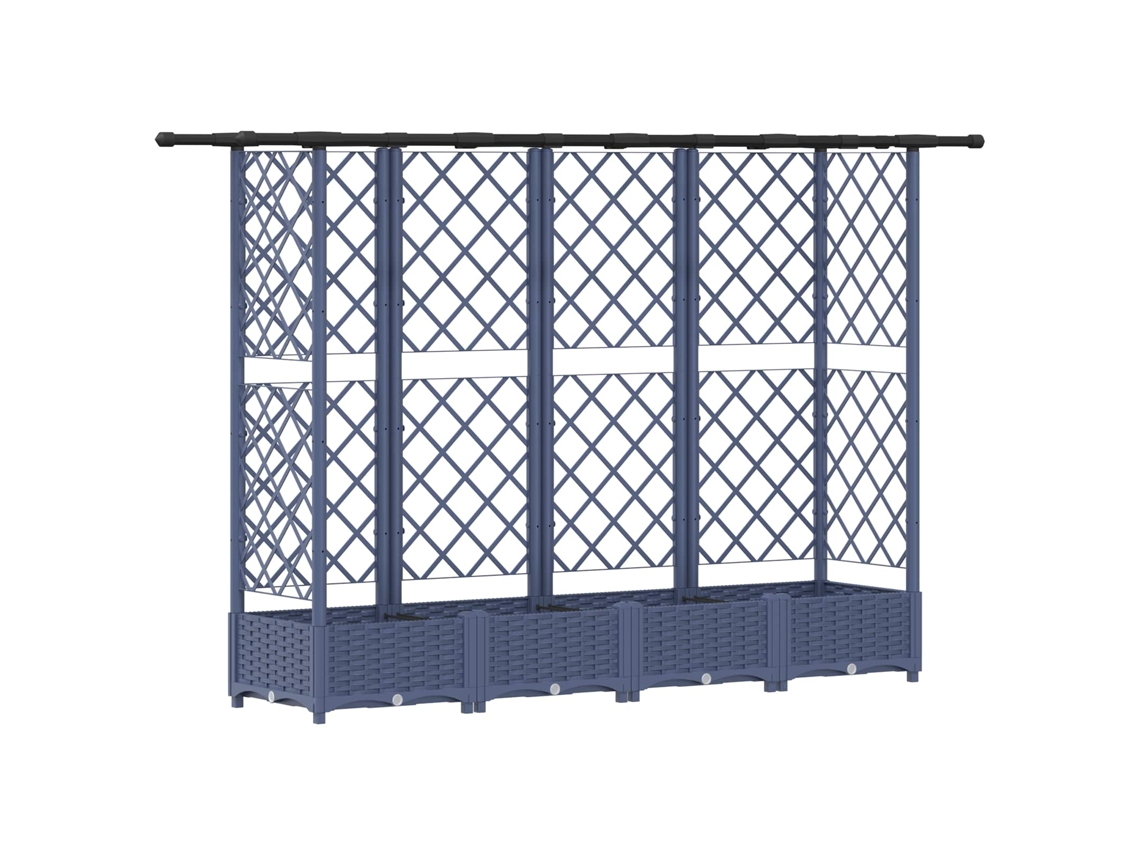 Vidaxl Cama Elevada Com Treliça E Telhado Cinzento 202,5 X 40 X 123 Cm