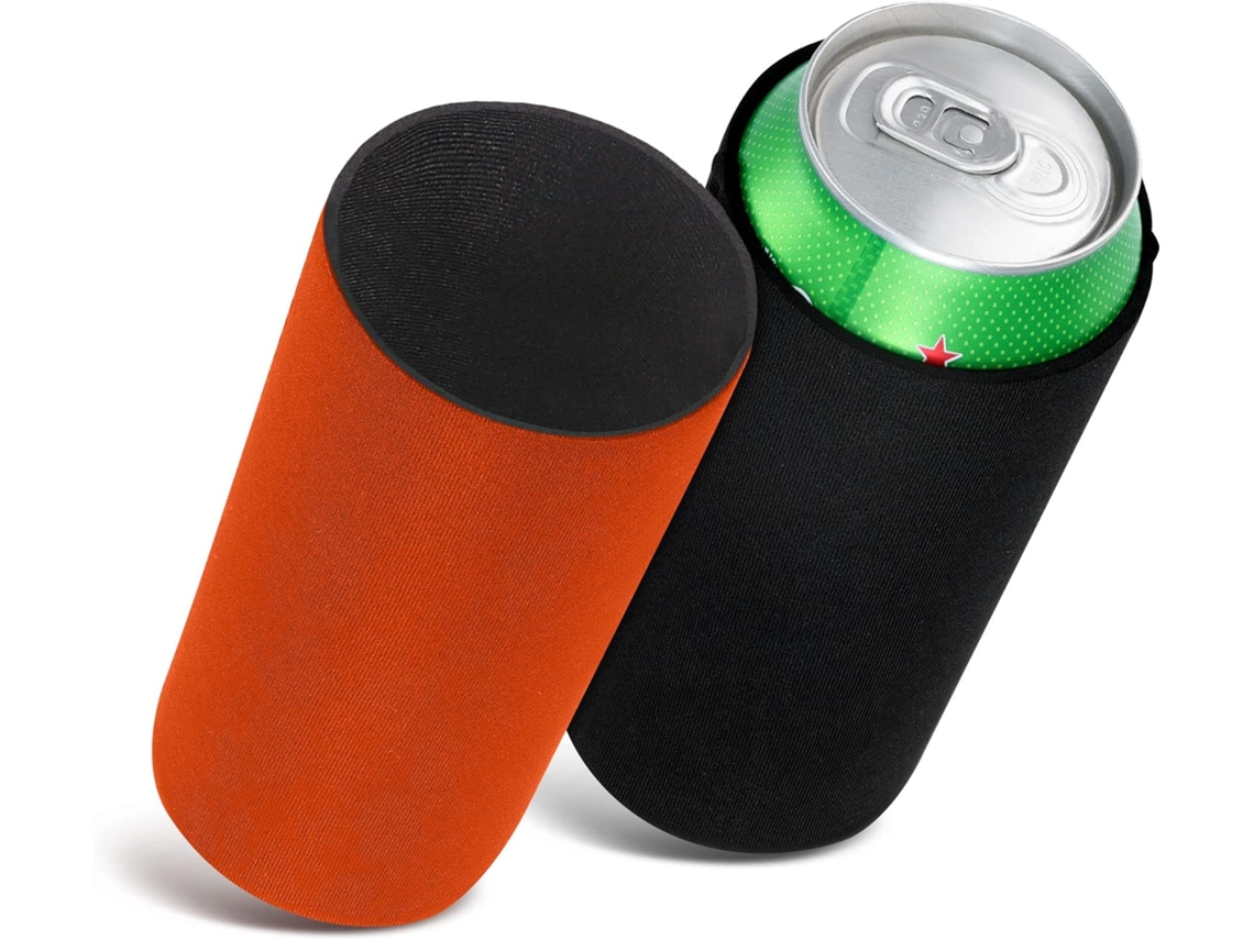 2x Refrigerador De Lata Preto-laranja Compatível Com De 330ml, Conjunto Com Sodqb