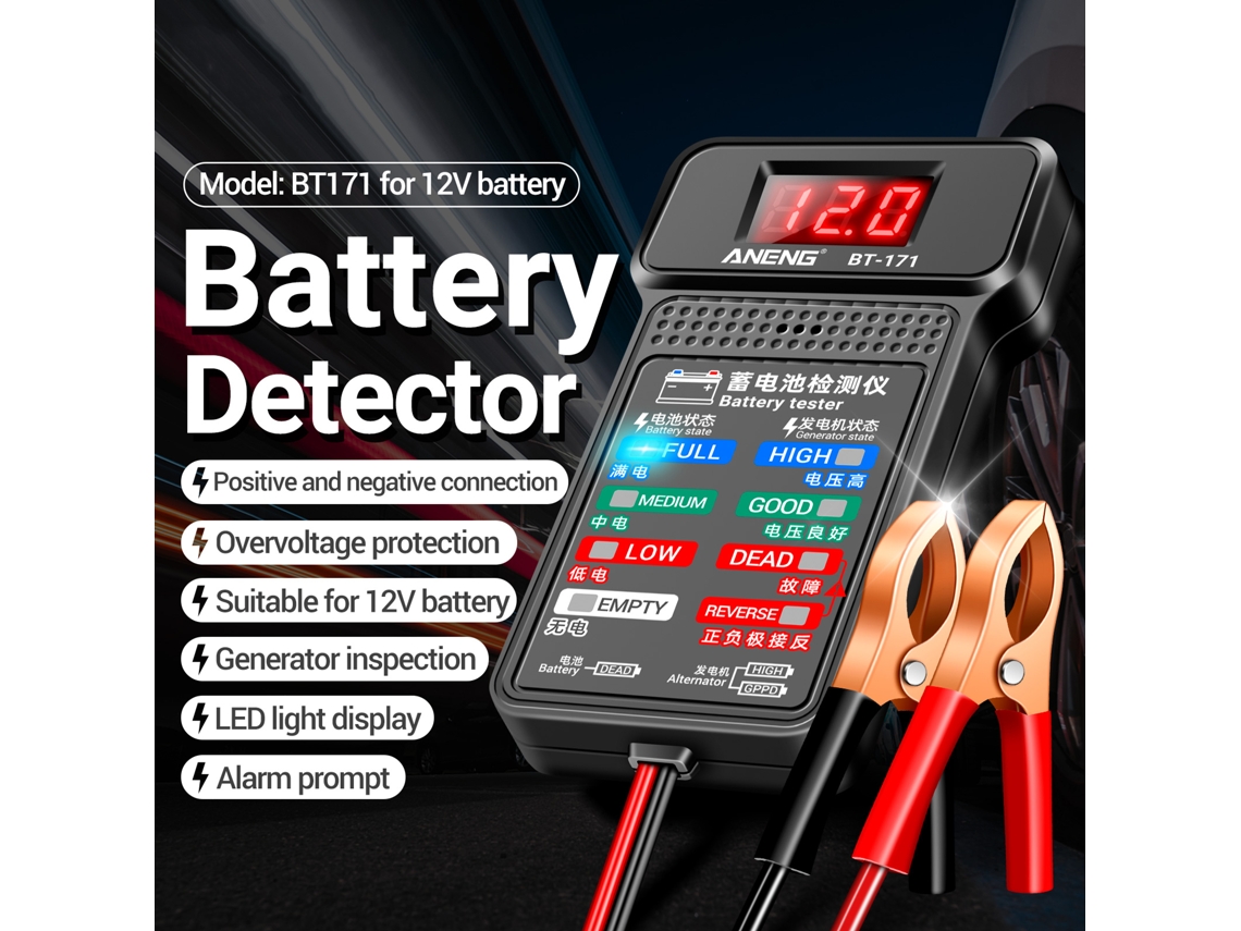 Aneng Bt-171 12v Testador Baterias Tela Led Inversa