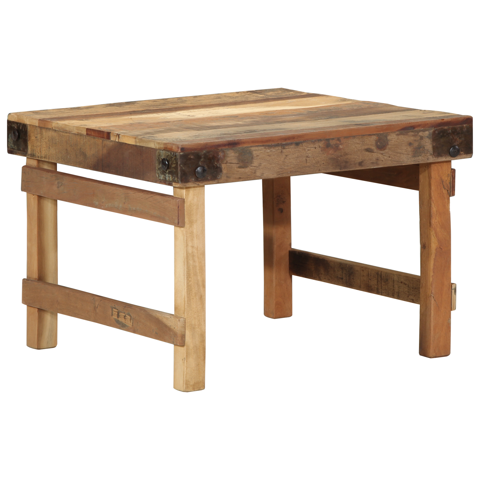 Conjunto 1 Mesa De Centro Vidaxl Castanho Madeira Recuperada Maciça (60 X 55 X 40 Cm)