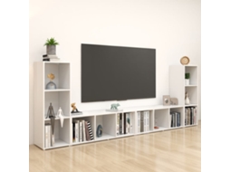 Vidaxl Móveis De Tv 4 Pcs 107x35x37 Cm Contraplacado Branco