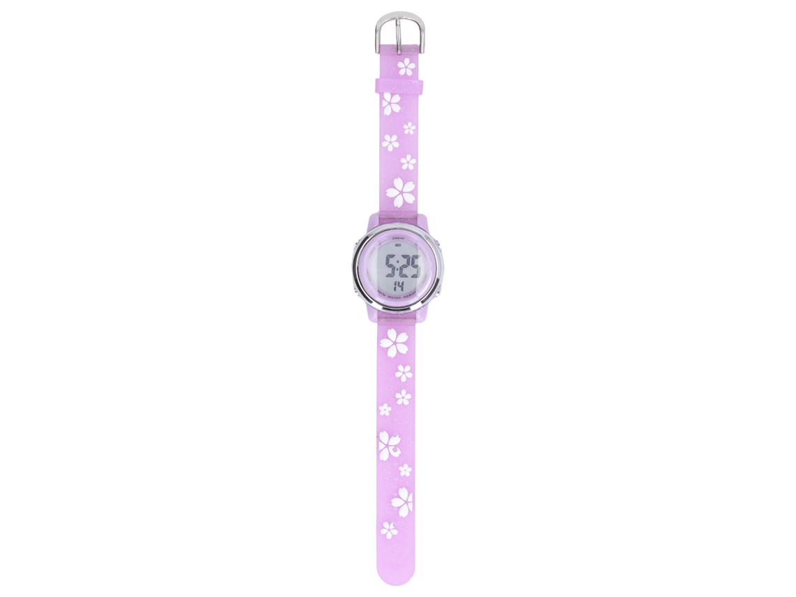 Primerox relógio Digital Infantil Menina 3d Cartoon À Prova D'água Led com Alarme Roxo 3 10 Anos