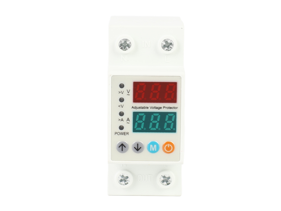 Protetor de Tensão Digital 2P 63A AC220V com Reset Automático