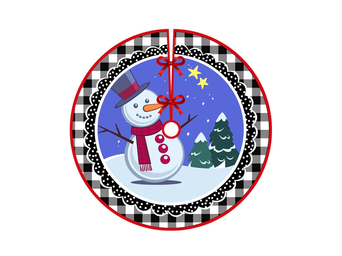 Saia Para Árvore De Natal Jul-semesterdekoration Printed Trädbottendekoration Party Jul Qj Tree Skirt-19-aquaforge