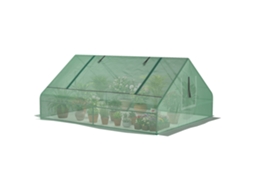 Estufa Pequena Para Cultivo Com 4 Janelas Enroláveis, Estrutura De Aço E Cobertura Pe Anti-uv 180x140x80 Cm Verde