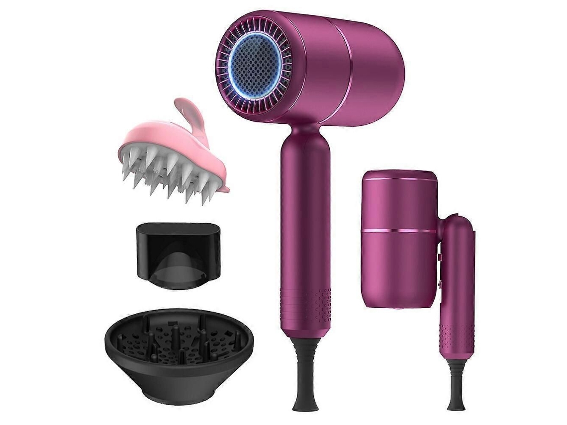Secador de Cabelo com Difusor Iônico Portátil Profissional Acessórios para Mulh Eres Cacheado Roxo Home GOKOCO