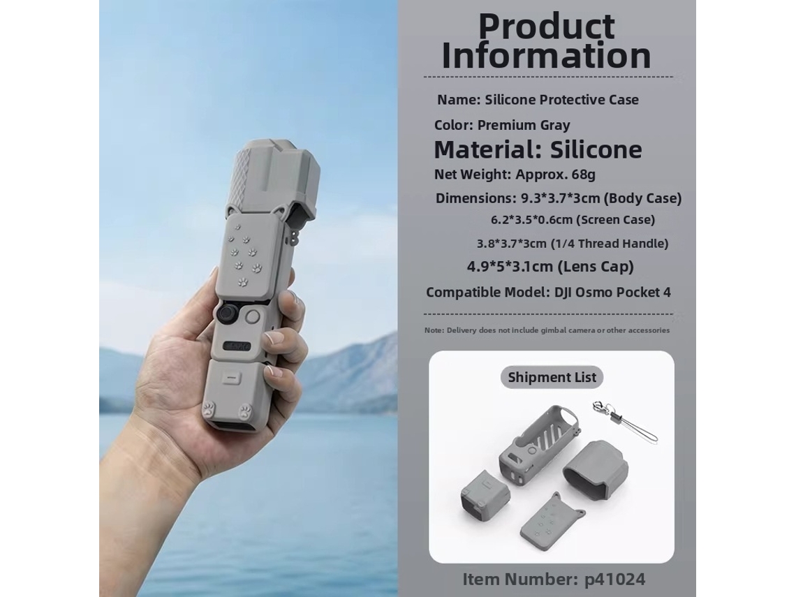 Capa Elysve Protetoras De Silicone Para Dji Osmo Pocket 4 (cinza)