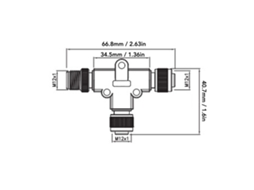 Conector Aviário Tipo T 4 Pinos Impermeável