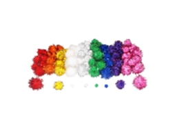 Pompons Metálicos Cores E Tamanhos Assortidos 200 Peças Sodertex