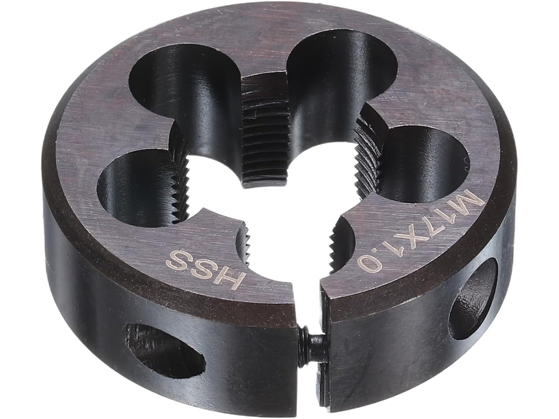 Matriz De Rosqueamento Redonda Quarkzman M17 X 1 Passo Métrico 38mm Od Ajustável Reta Aço Rápido (hss)