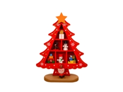 Laxiscreed Árvore De Natal De Madeira Para Mesa, Decoração Festiva E Ambiente Natalício