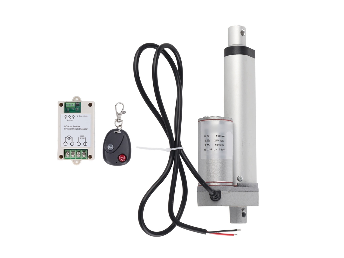 Actuador Linear Elétrico 100mm 750n 24v Com Controlador E Controle Remoto Para Equipamentos