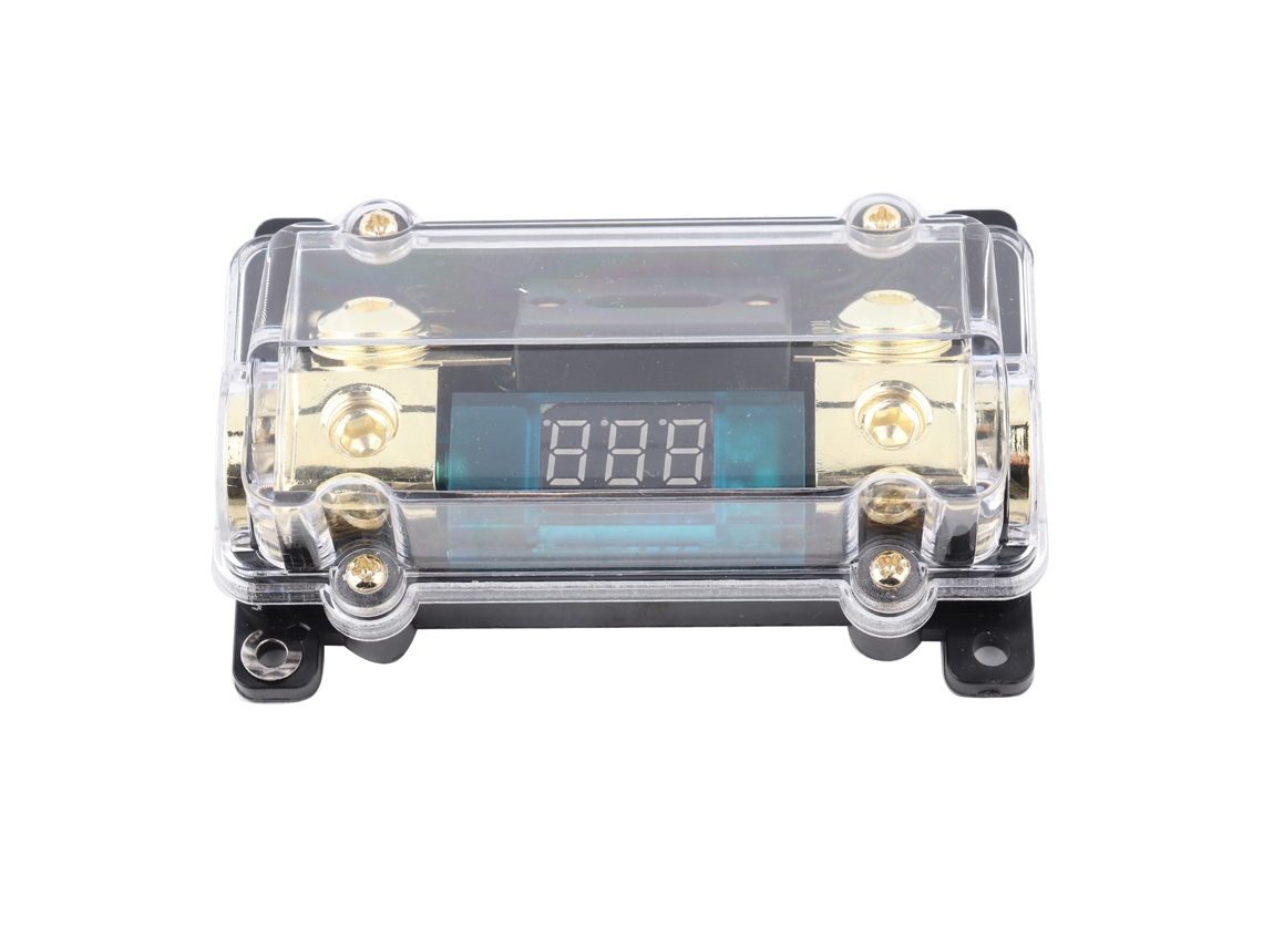 Yuru base de Fusível Digital para Áudio Automotivo 24v 100a com Display Lcd e Tampa Transparente