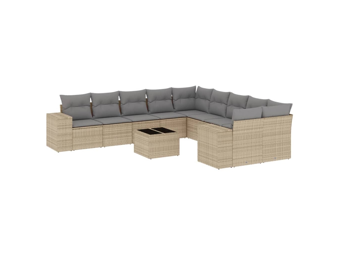Garden Sofa Set, Garden Sofa Sets Vidaxl Bege Rattan / Vime (n/a)