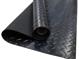 Revestimento Antiderrapante - Diamante Preto - 3mm - 100x150cm - Composição 100% Borracha - Pavimento PVC - Piso de Borracha