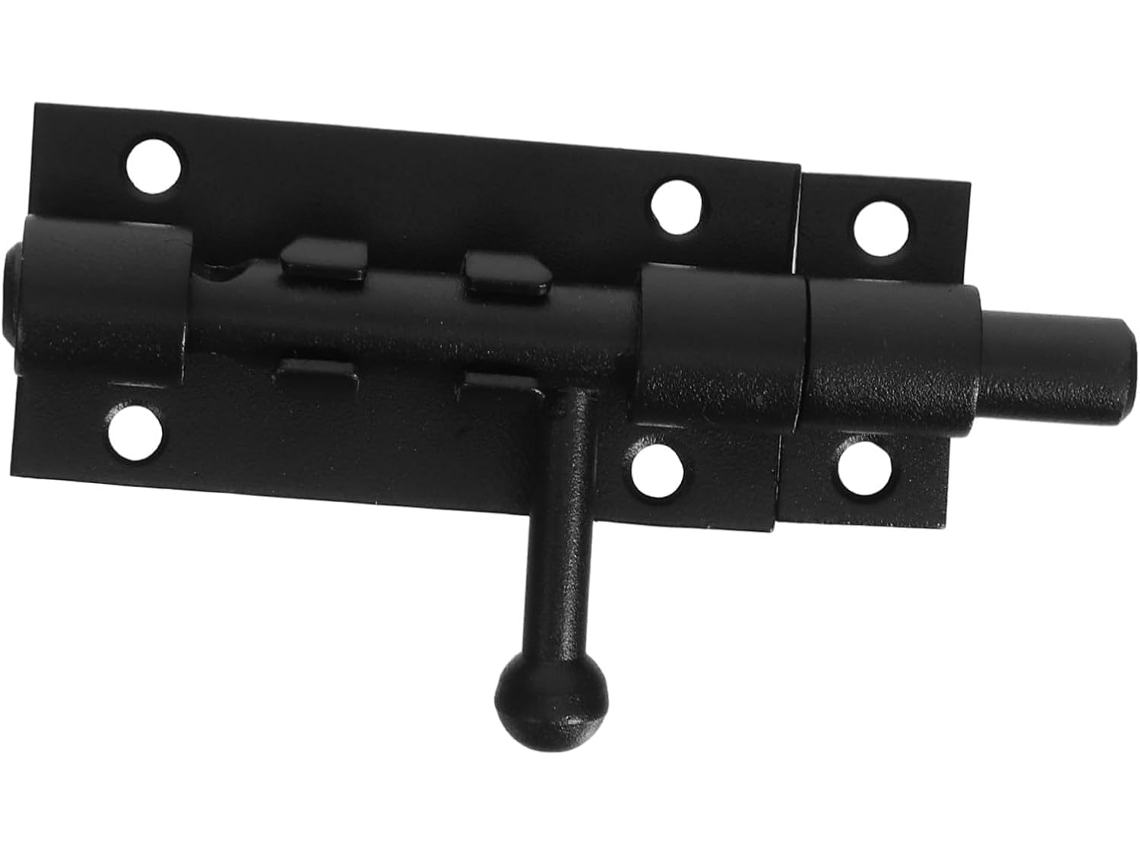 Trinco De Porta Em Aço Inoxidável 4 Polegadas, Preto, Resistente