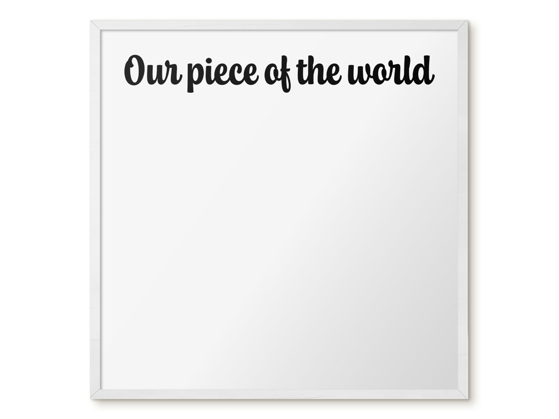Quadro de parede magnético Nosso pedaço do mundo para escritório Espelharte (50x50 cm)