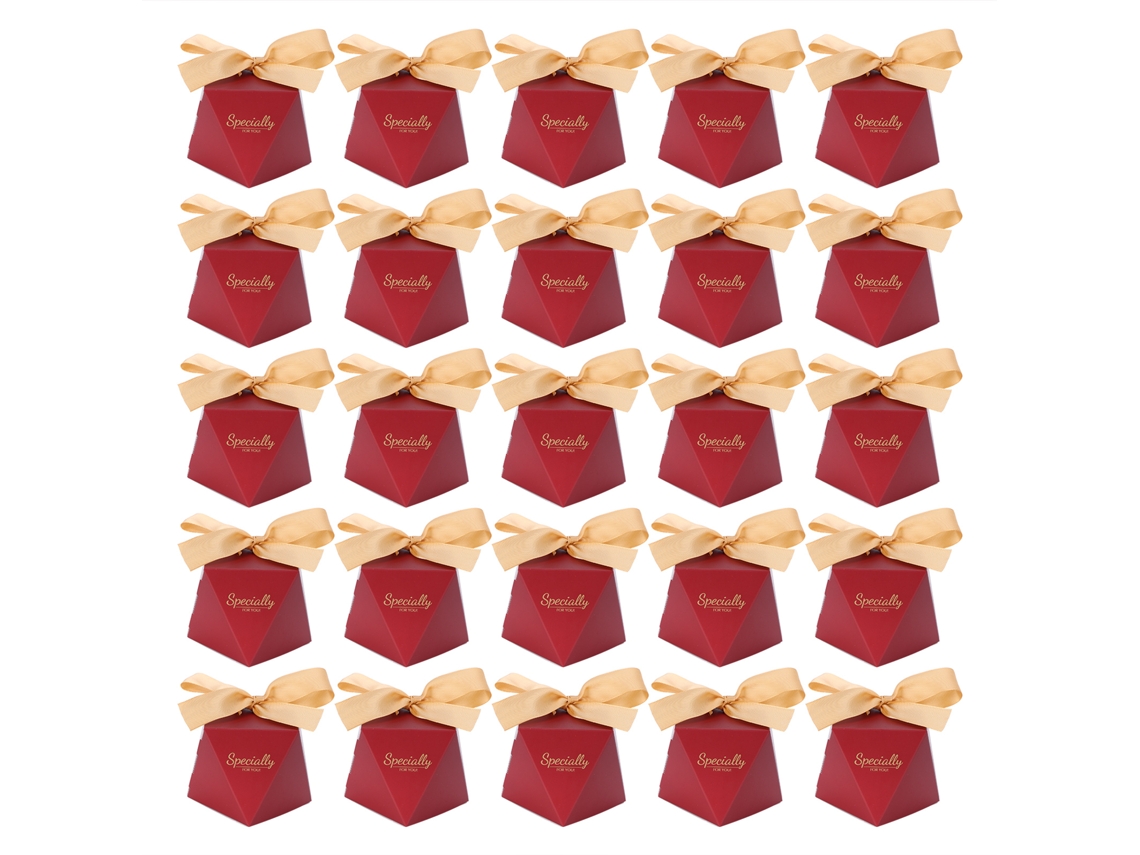 25 Conjuntos De Caixas De Presente Para Doces E Biscoitos Com Cinta Para Aniversários E Casamentos Favor De Festa