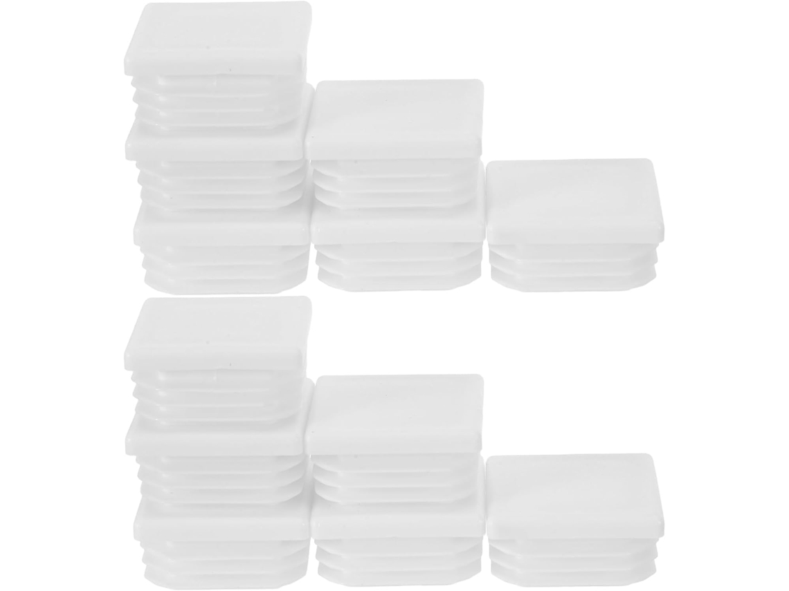 Tampas De Tubo Plástico Quadradas Osaladi 20x20 Mm, 20 Peças, Brancas, Encaixe Seguro E Proteção Para O Piso Em Projetos