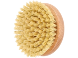 Escova De Banho Circular Galpada Em Fibras Sisal Com Cabo Madeira Faia, Escova Corporal Esfoliante E Massageadora Para