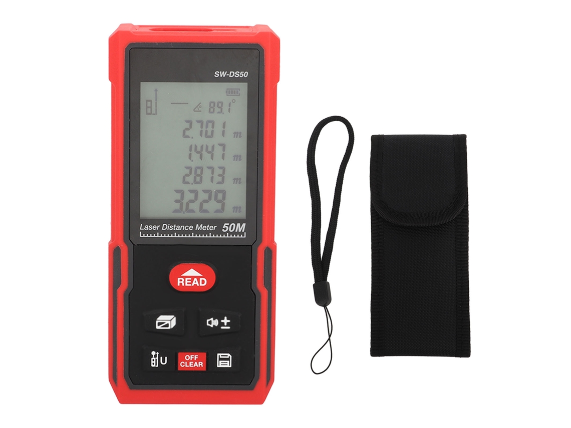 Medidor De Distância A Laser Portátil Preciso 50m 630-670nm Ferramenta De Medição