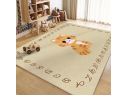 Tapete de Atividades com Alfabeto Animal, Tapete de Engatinhar para Crianças, Tapete Educativo Antiderrapante,gato/60x90cm GERTIZ