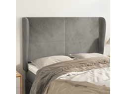 Cabecero con Alas de Terciopelo 147x23x118/128cm Gris Claro