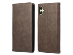 Capa Tipo Carteira Com Bloqueio Rfid Para Samsung Galaxy A07 4g, Couro Sintético, Marrom