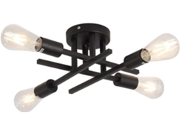 Luminária de Teto Estilo Vintage para Sala de Estar, Preta. SFUSHOS