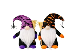 2026 conjunto de 2 Bonecos Gnomos Bruxa Decoración de Halloween para Casa, Festa, Brinquedos para Crianças e Adultos