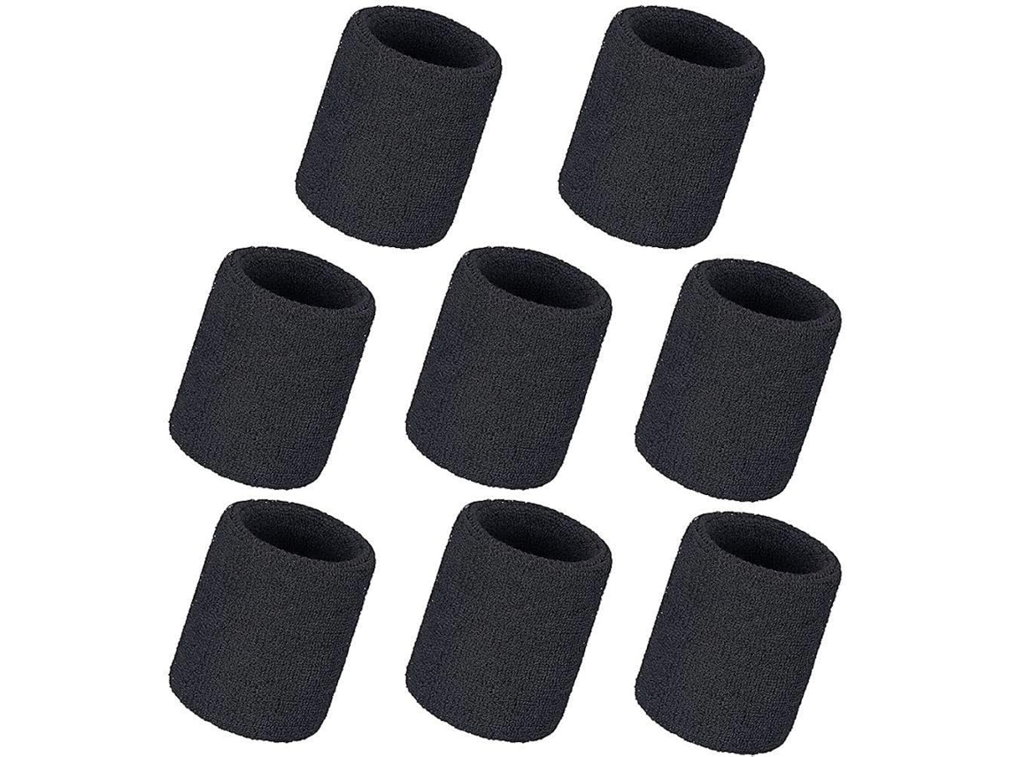 Pulseiras esportivas grossas, elásticas e macias, Pretas, Para Proteção Contra Suor.-aquaforge