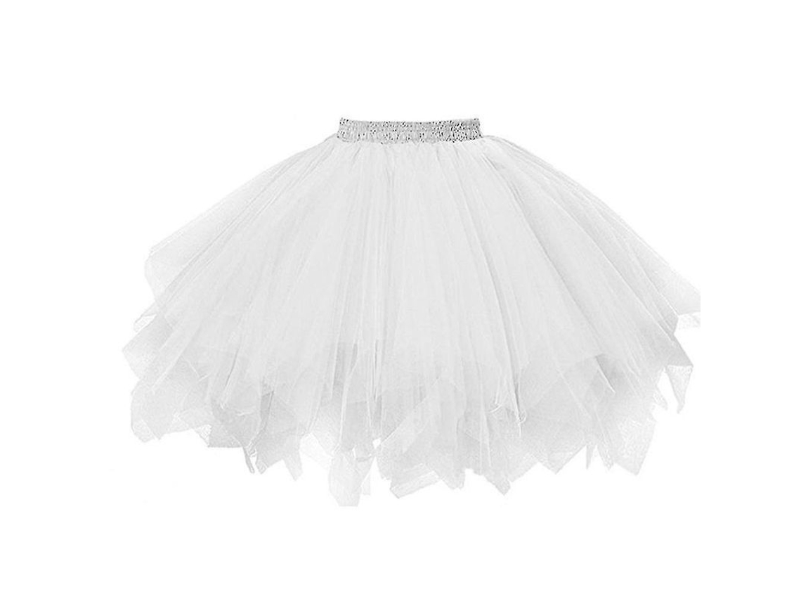 Falda Curta De Tule Plisada De Alta Qualidade Para Mulher, Tutu De Dança Casual, Moda Jb51-3 Blanco