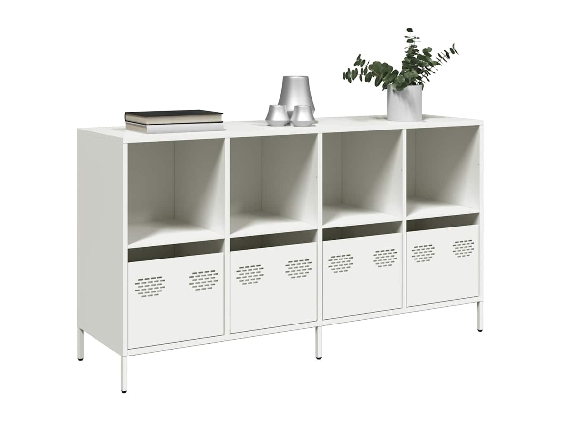 Vidaxl Aparador 135x39x73,5 Cm Aço Laminado A Frio Branco