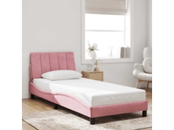 Vidaxl Estrutura De Cama Sem Colchão Hanko 80x200 Cm Veludo Rosa