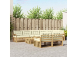 Vidaxl Conjunto De Sofás Para Exterior 9 Unid. Branco E Creme