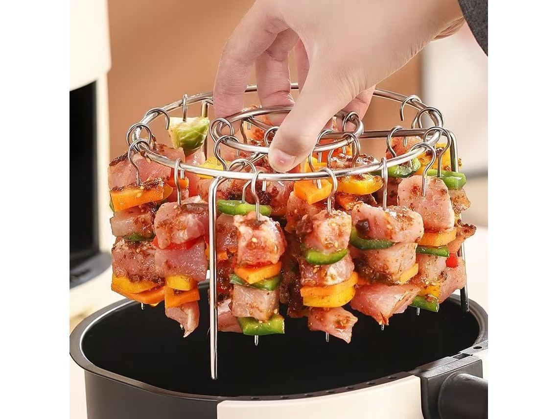 Suporte Para Espetadas De Aço Inoxidável Para Air Fryer - Universal, Resistente Ao Calor, Para Frangos E Carnes