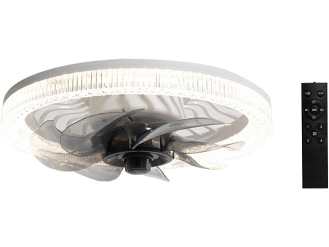 Ventilador De Teto E27 34 W Com Luz, Moderno Controle Remoto,